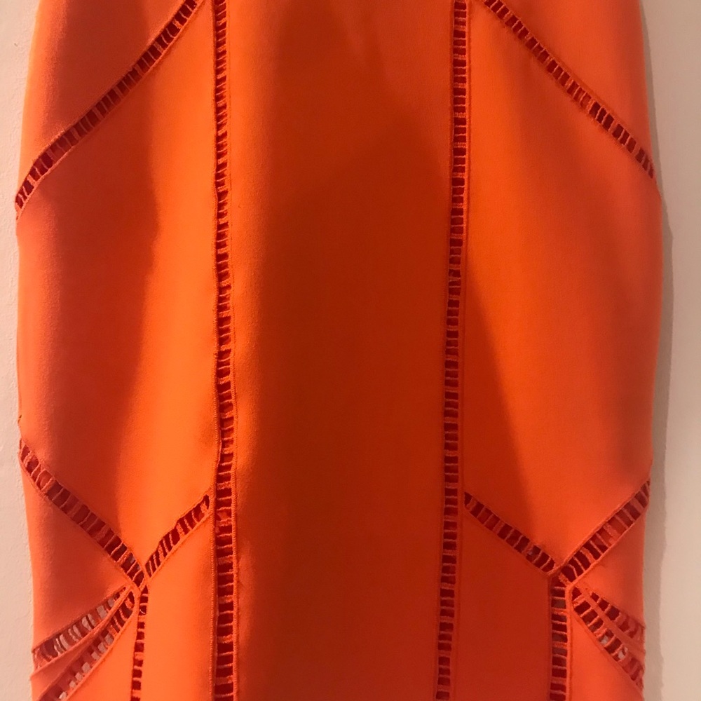 Orange midi skirt
